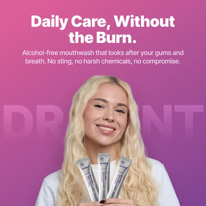 DR.DENT Purple Mouthwash - Sachets 20 Pack - Peroxide-Free - Alcohol Free - Vegan Mint